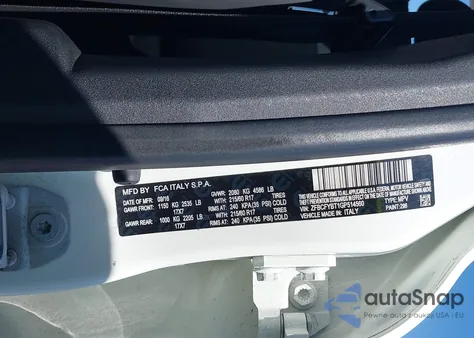 2016 Fiat 500X Easy z USA, uszkodzony, nr VIN ZFBCFYBT1GP514560